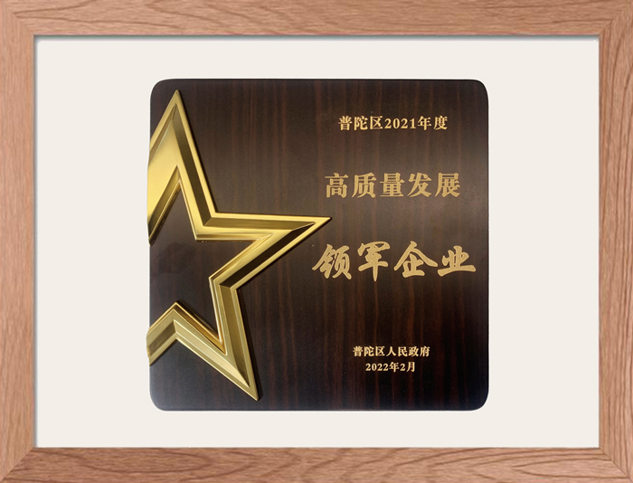 普陀區(qū)2021年度高質(zhì)量發(fā)展領(lǐng)軍企業(yè)